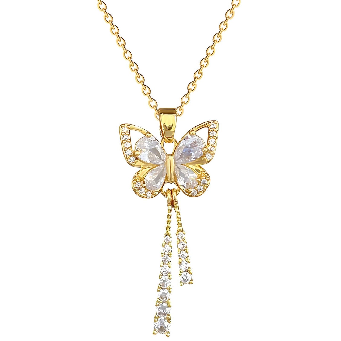 18K gold plated Butterfly necklace, FTM JEWELRY - FTM JEWELRY