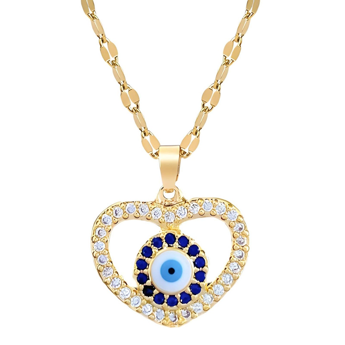 18K gold plated Evil Eyes necklace, FTM JEWELRY - FTM JEWELRY