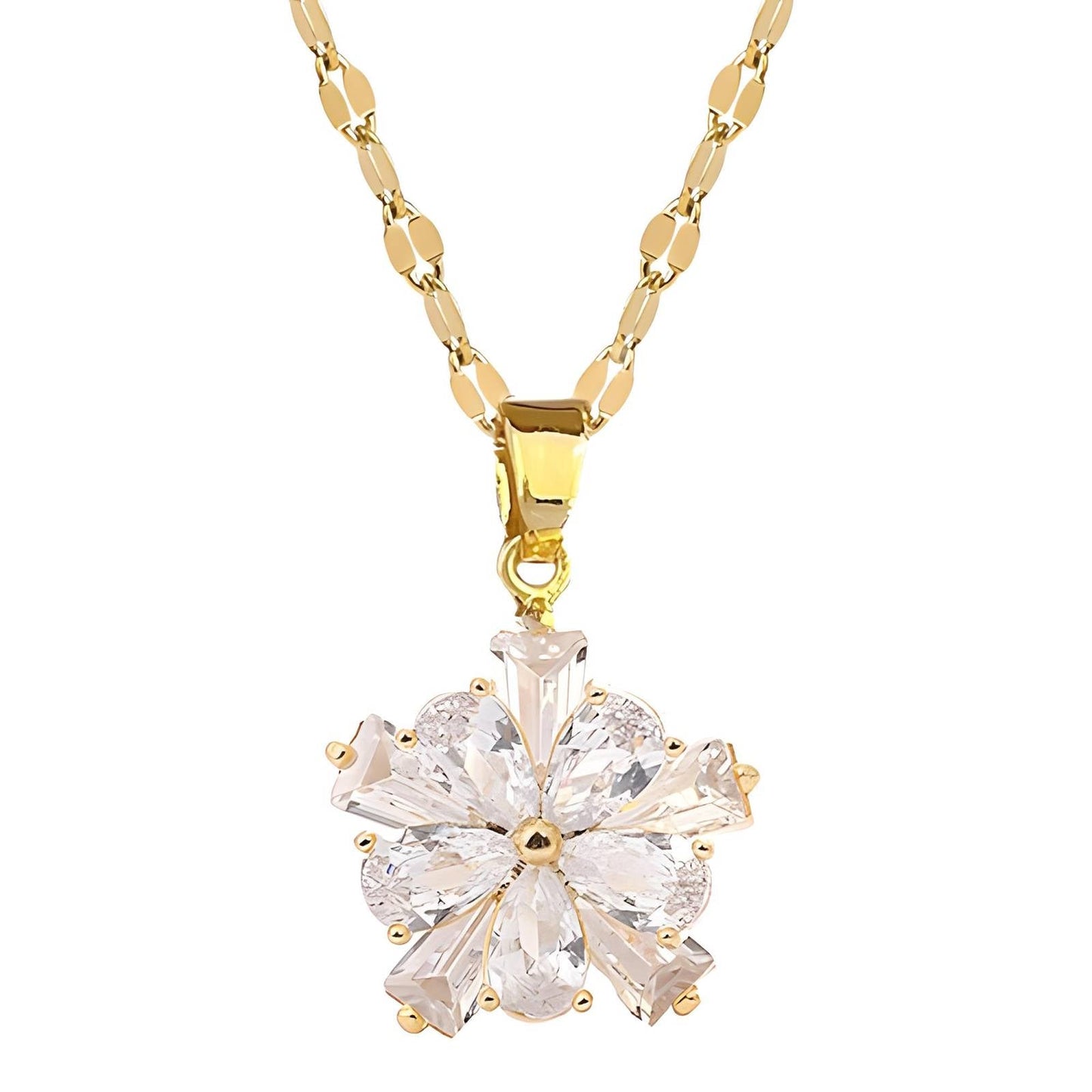 18K gold plated Flower necklace, FTM JEWELRY - FTM JEWELRY