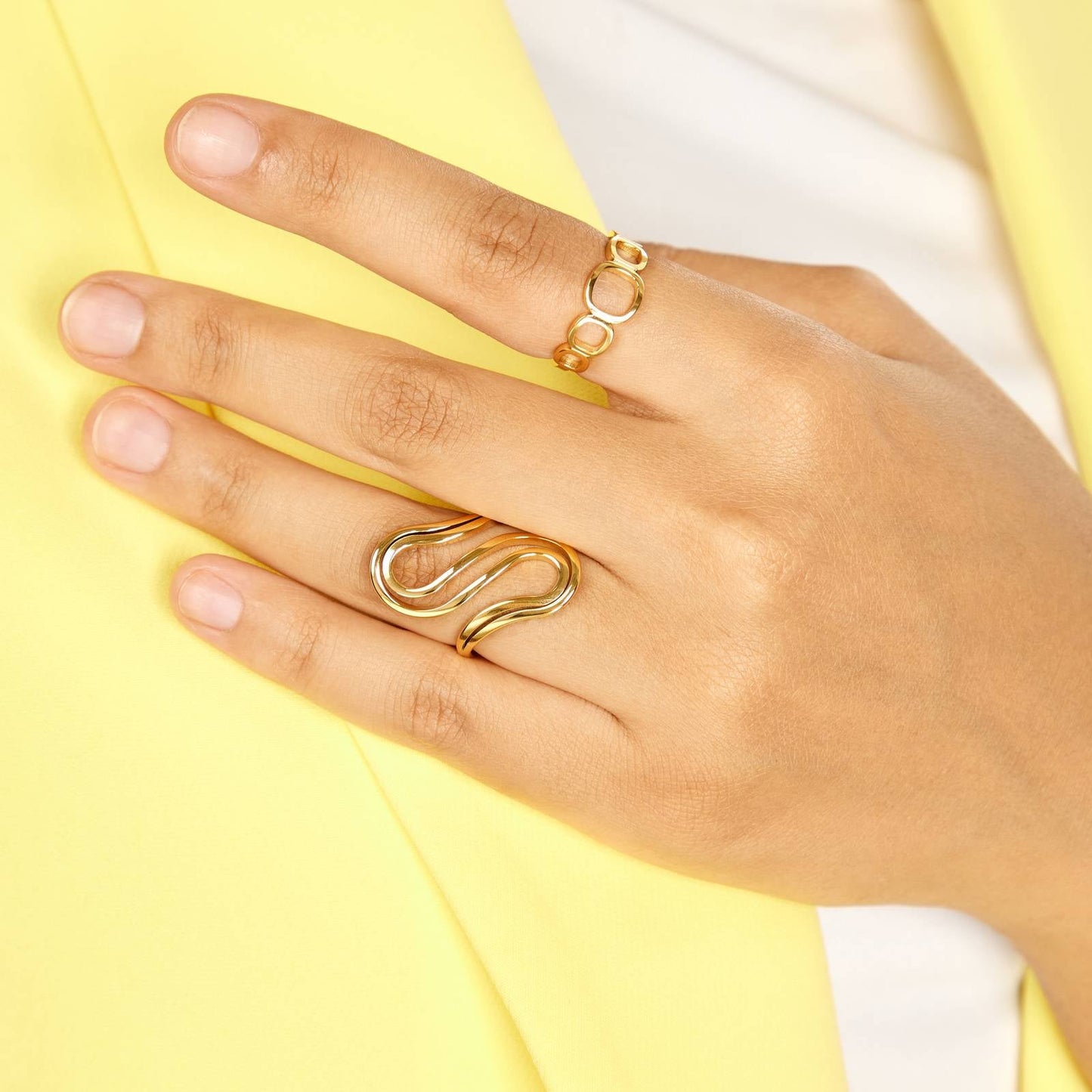 18K gold plated Stainless steel finger ring, FTM Jewelry - FTM JEWELRY