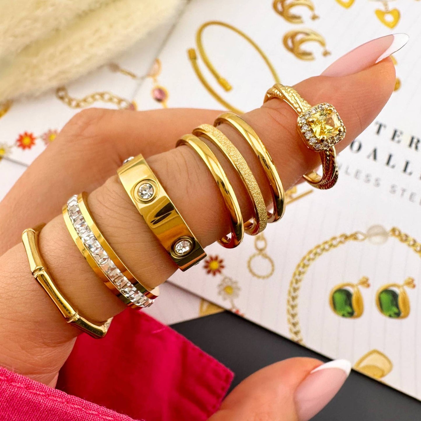 18K gold plated Stainless steel finger ring, FTM JEWELRY - FTM JEWELRY