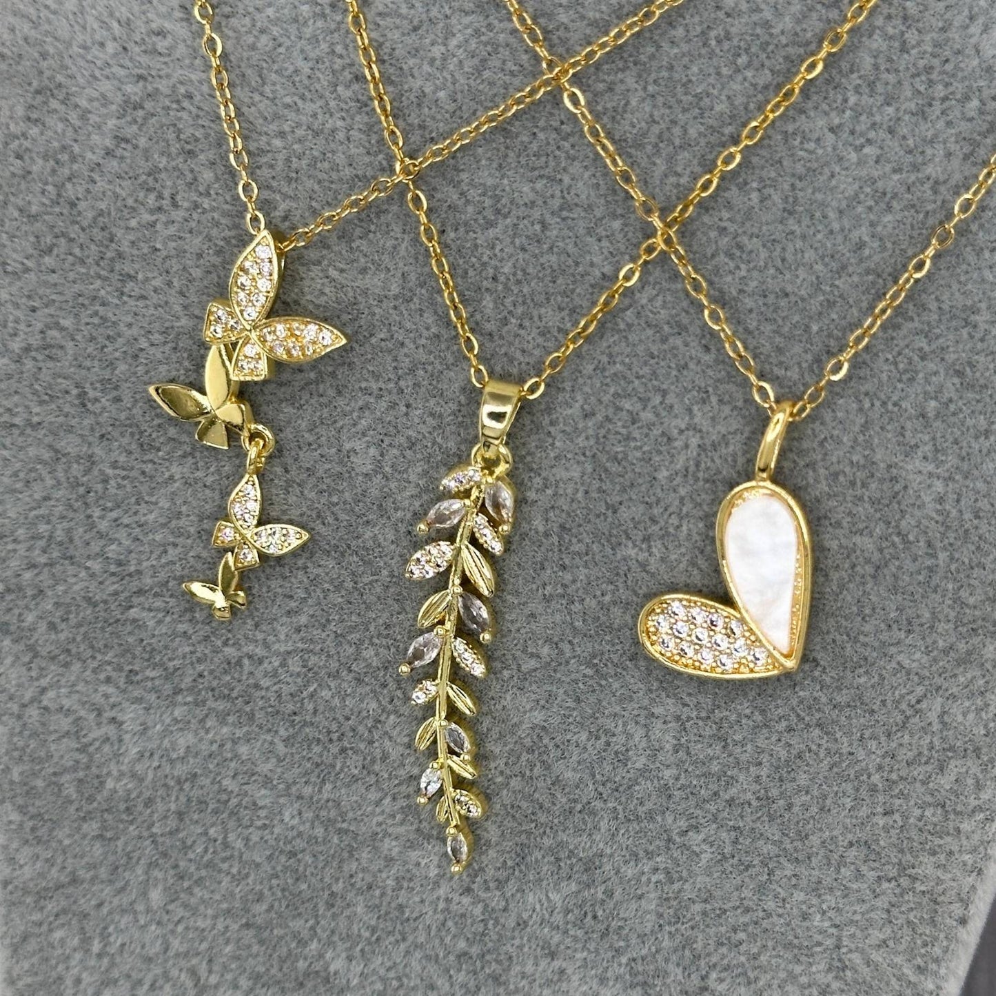 Butterflies Necklace, 18K Gold Plated Steel - FTM JEWELRY