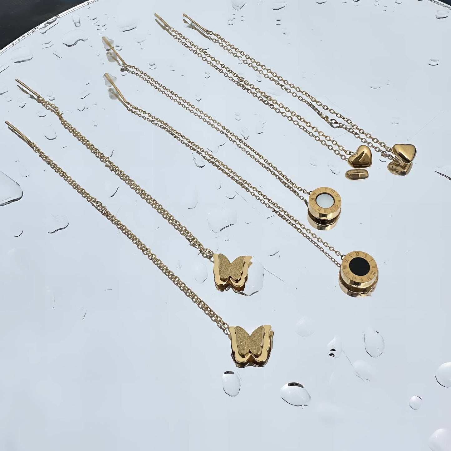 Earrings, 18K Gold Plated Steel - FTM JEWELRY