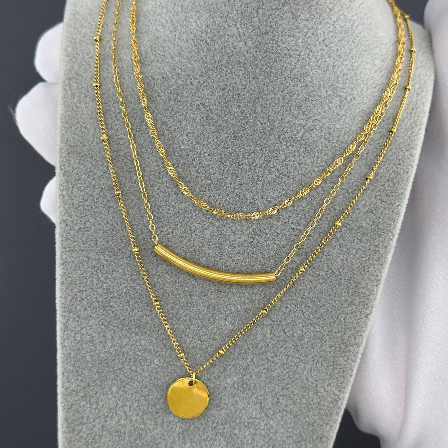 Necklace, 18K Gold Plated Steel - FTM JEWELRY