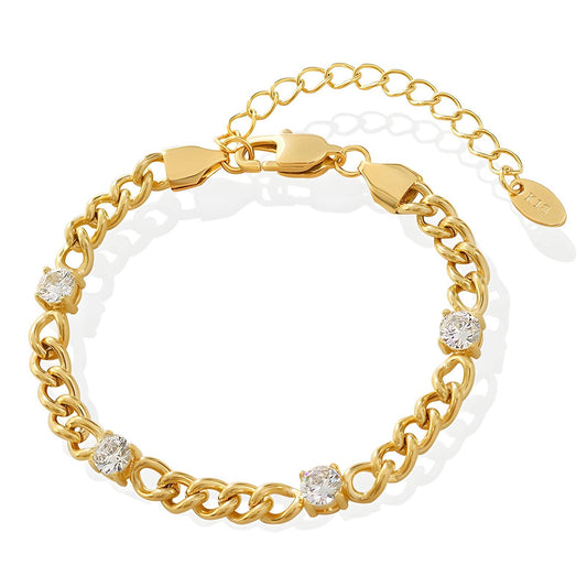 18K gold plated Stainless steel bracelet,  FTM Jewelry