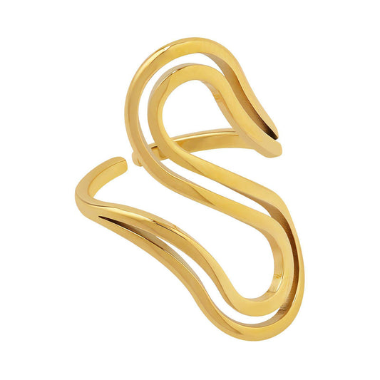 18K gold plated Stainless steel finger ring,  FTM Jewelry