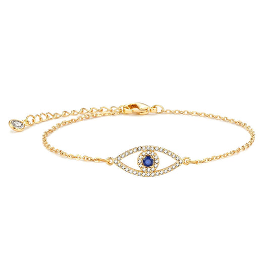 18K gold plated Stainless steel  Evil Eye bracelet,  FTM Jewelry