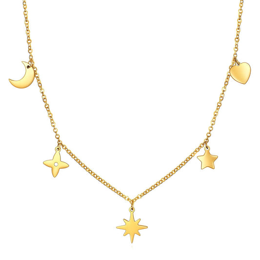 18K gold plated Stainless steel  Star necklace,  FTM Jewelry