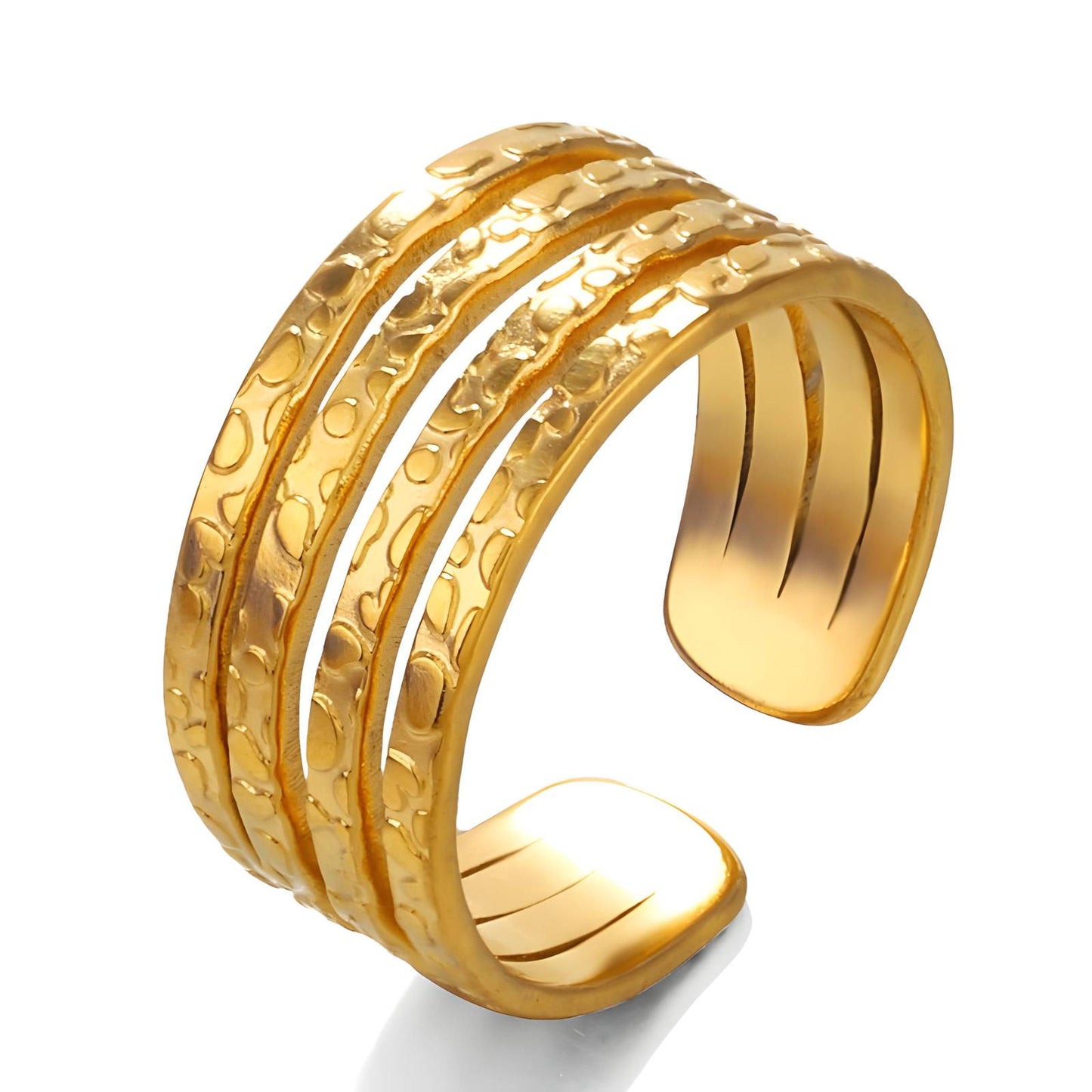 18K gold plated Stainless steel finger ring,  FTM Jewelry