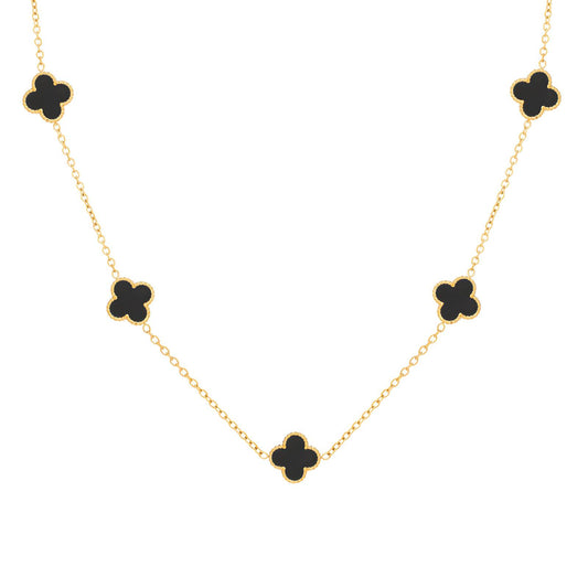 18K gold plated Stainless steel  Four-leaf clover necklace,  FTM Jewelry