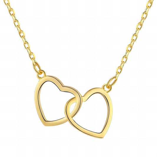 18K gold plated Stainless steel  Hearts necklace,  FTM JEWELRY