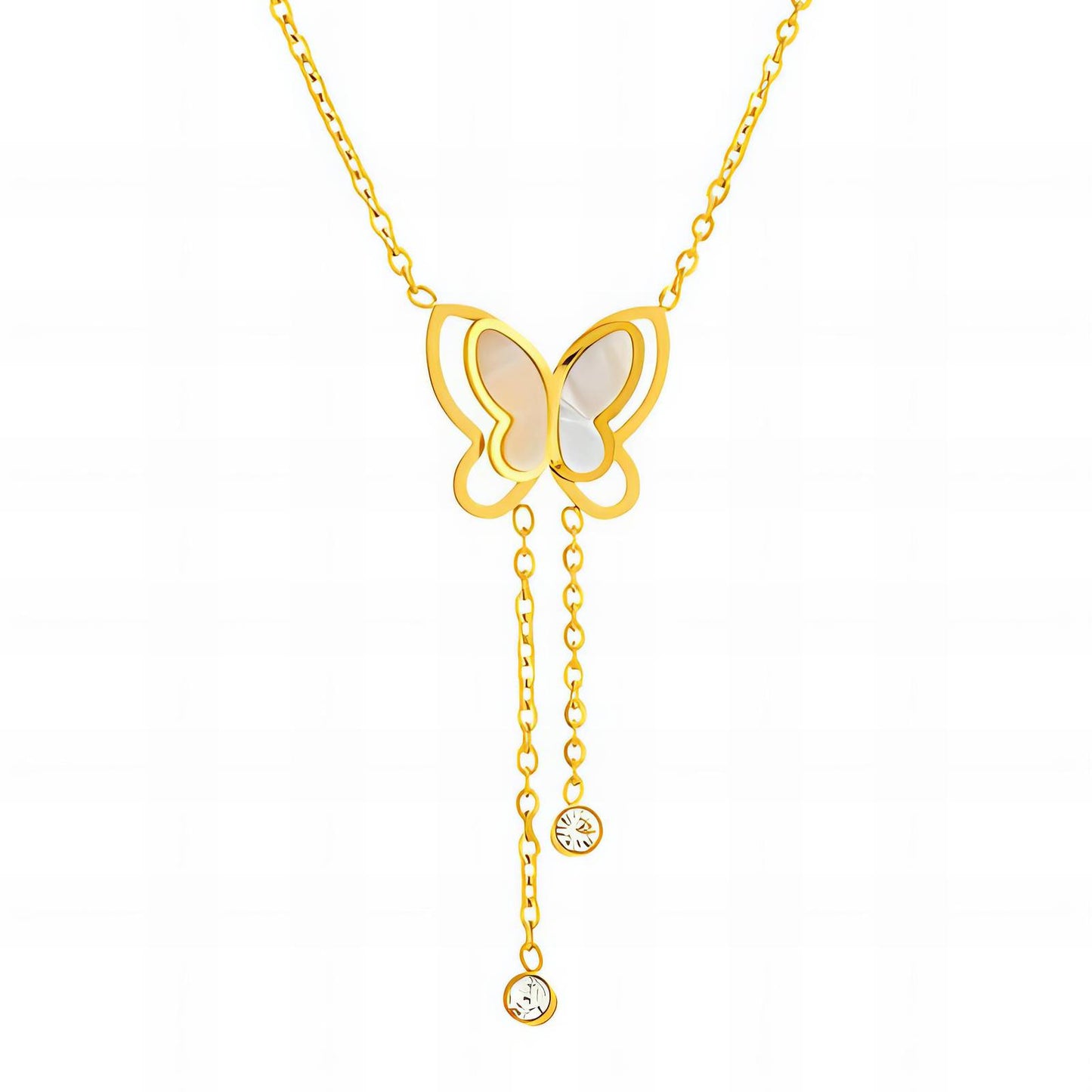 18K gold plated Stainless steel  Butterfly necklace,  FTM JEWELRY