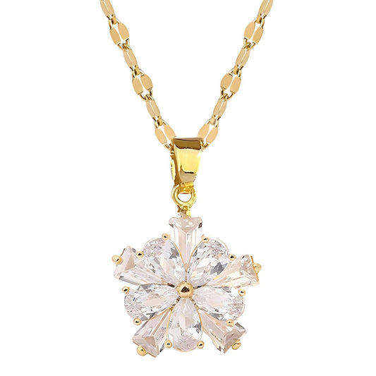 18K gold plated  Flower necklace,  FTM JEWELRY