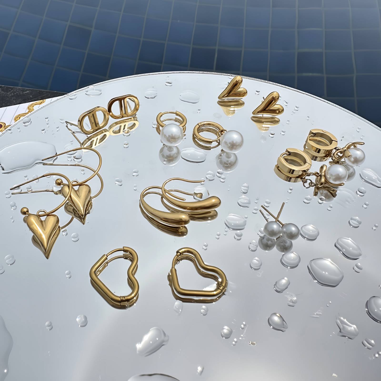 Earrings, 18K Gold Plated Steel - FTM JEWELRY