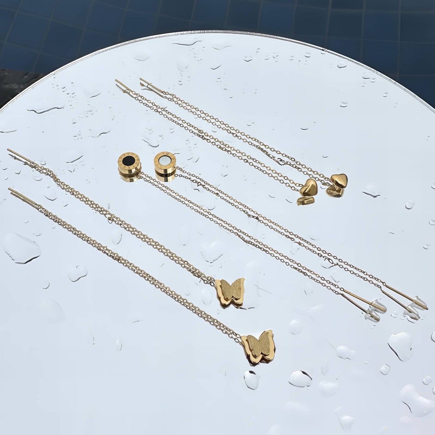 Earrings, 18K Gold Plated Steel - FTM JEWELRY