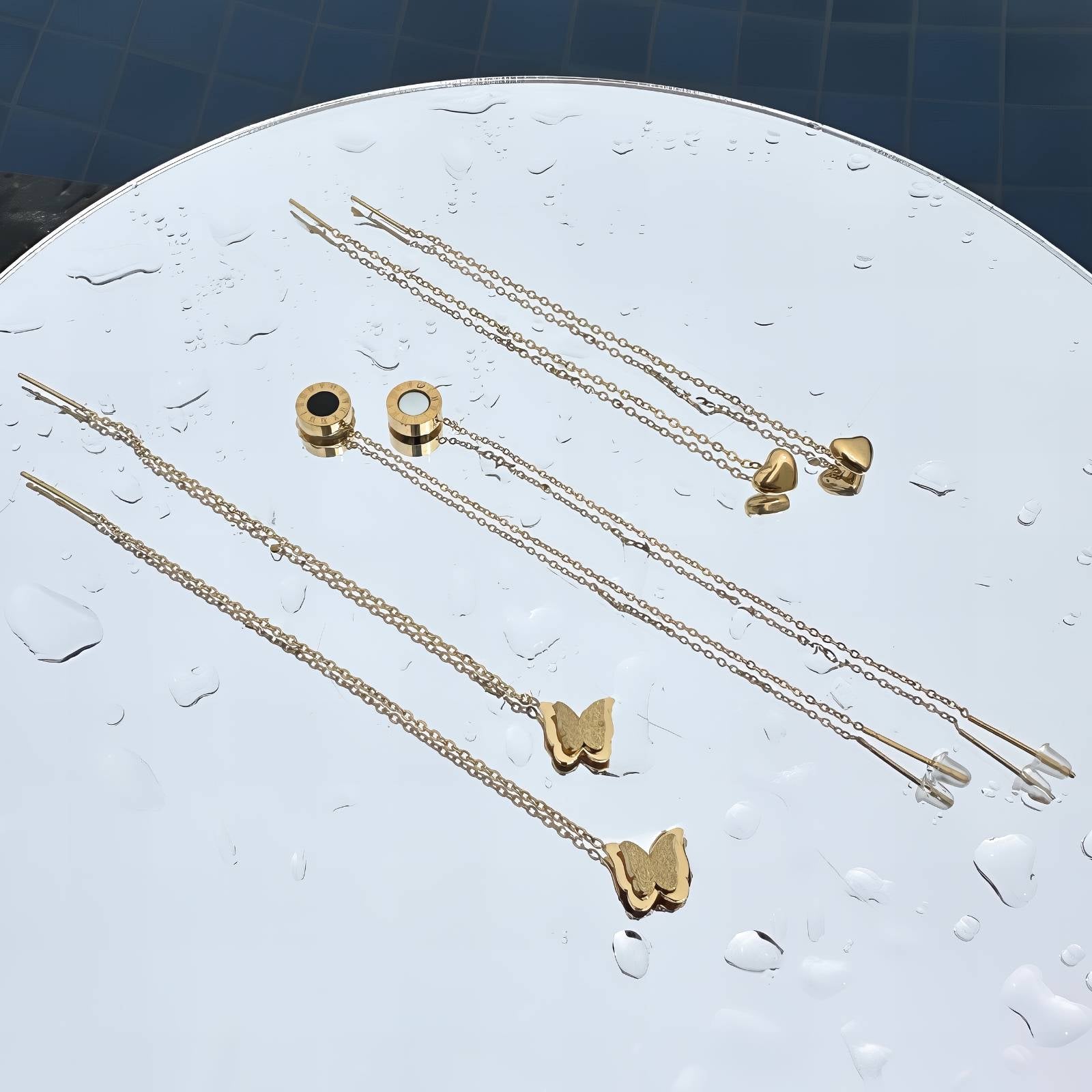 Earrings, 18K Gold Plated Steel - FTM JEWELRY