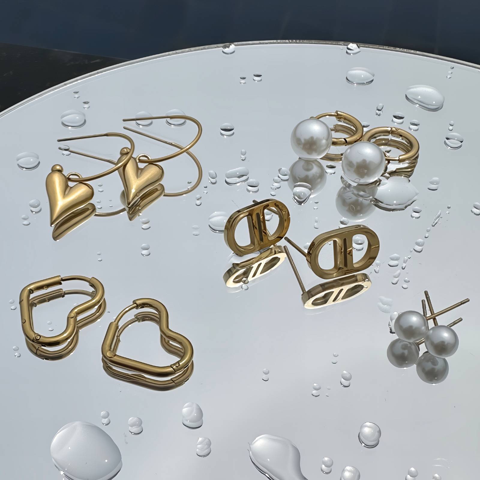 Earrings, 18K Gold Plated Steel - FTM JEWELRY