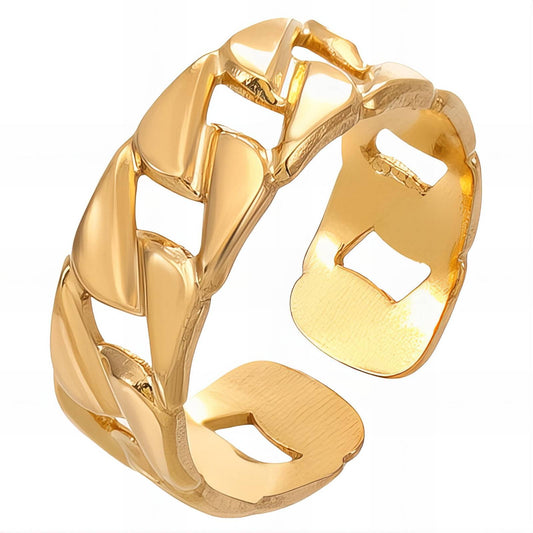 Ring, 18K Gold Plated Steel - FTM JEWELRY