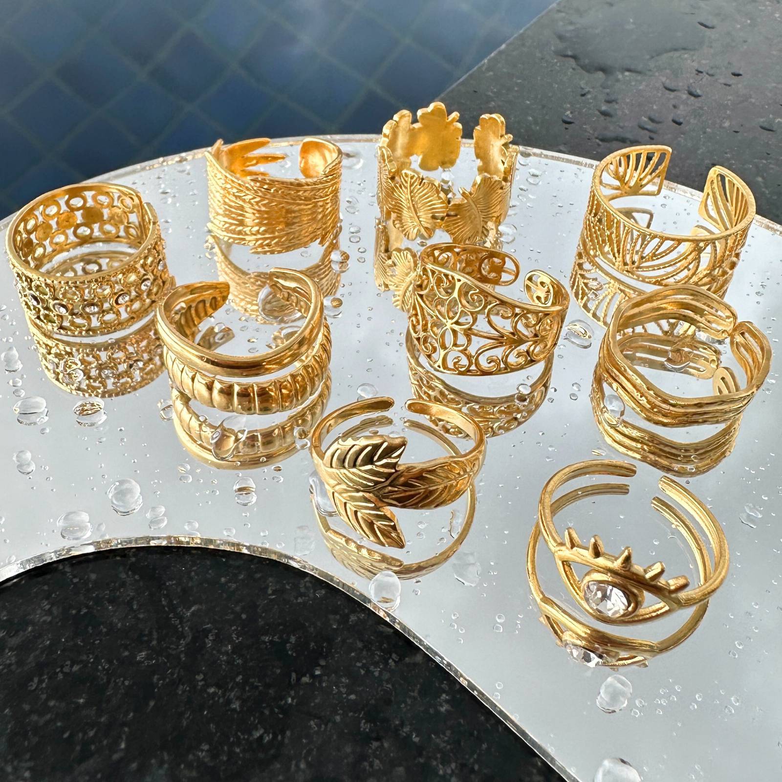 Ring, 18K Gold Plated Steel - FTM JEWELRY