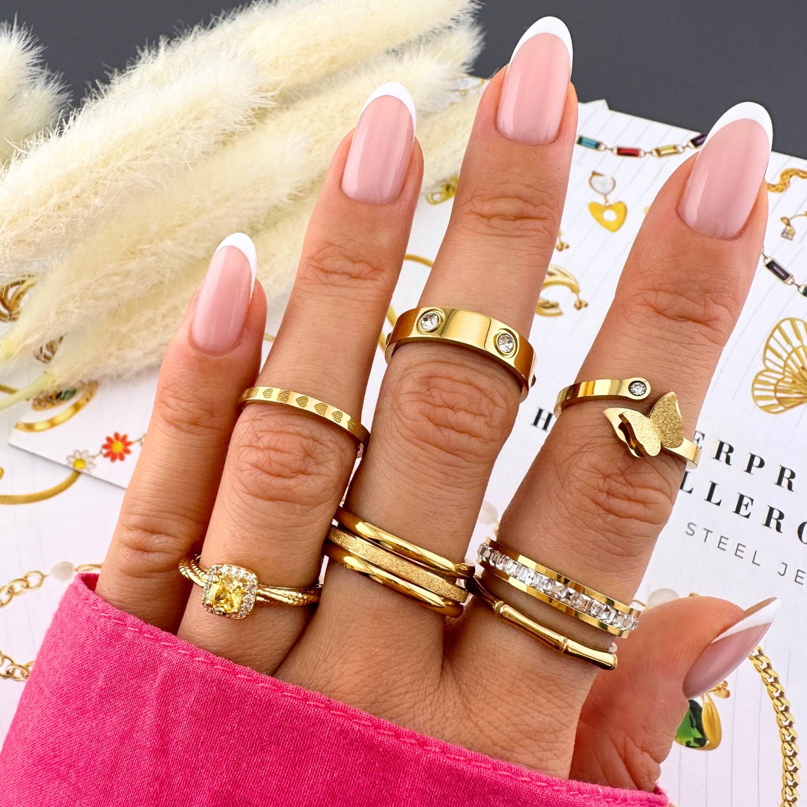 Ring, 18K Gold Plated Steel - FTM JEWELRY