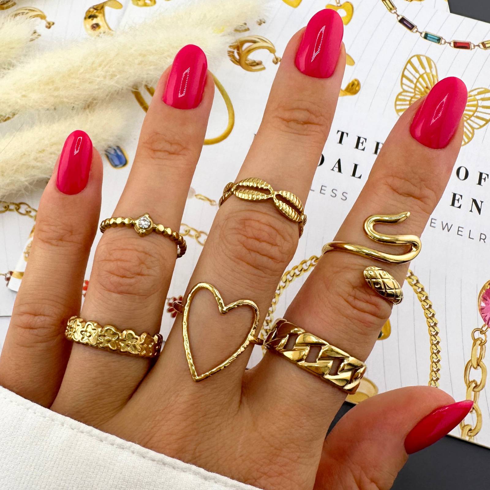 Ring, 18K Gold Plated Steel - FTM JEWELRY
