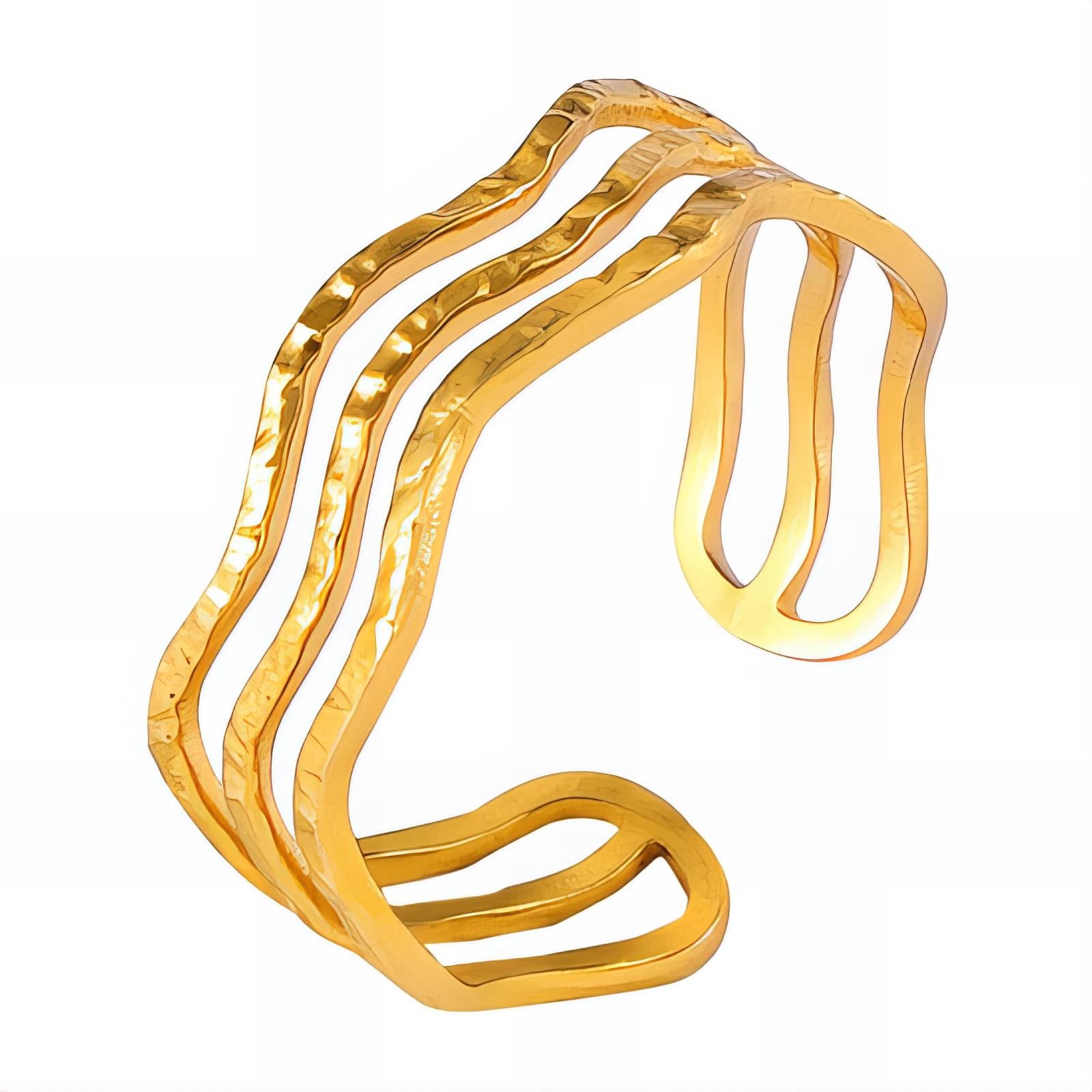 Ring, 18K Gold Plated Steel - FTM JEWELRY