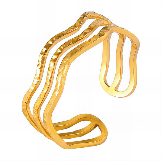 Ring, 18K Gold Plated Steel - FTM JEWELRY