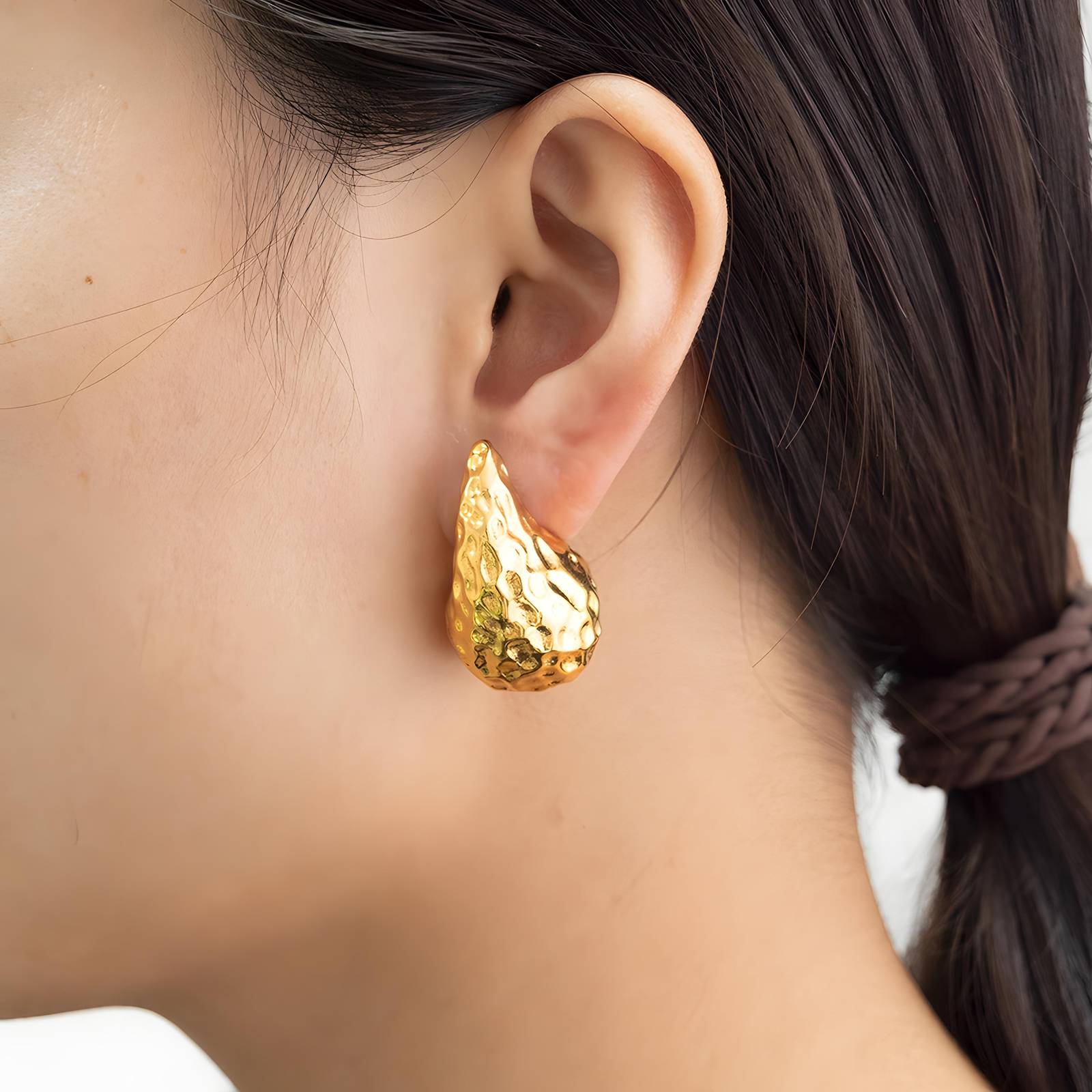 Teardrops Earrings, 18K Gold Plated Steel - FTM JEWELRY